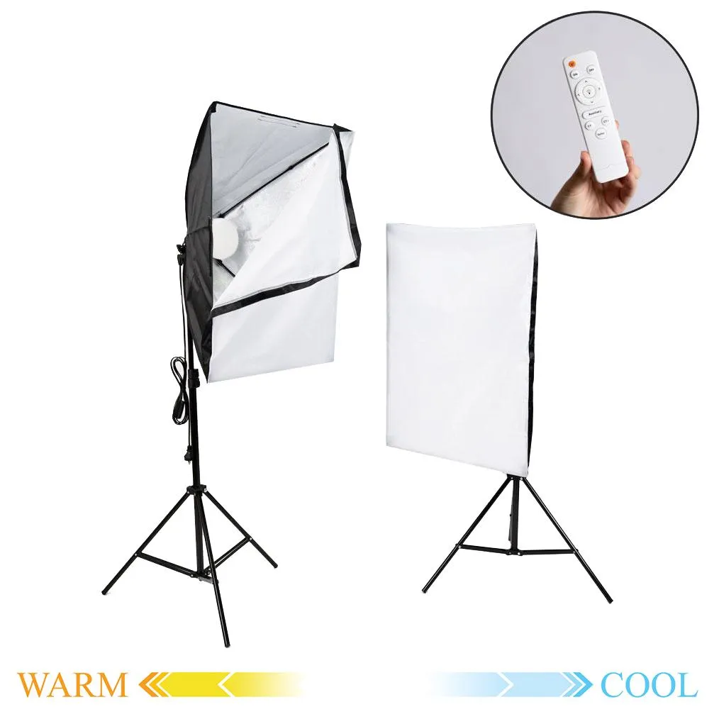 'Kreator Kit' Double Softbox Bi-Coloured LED Lighting Home Studio