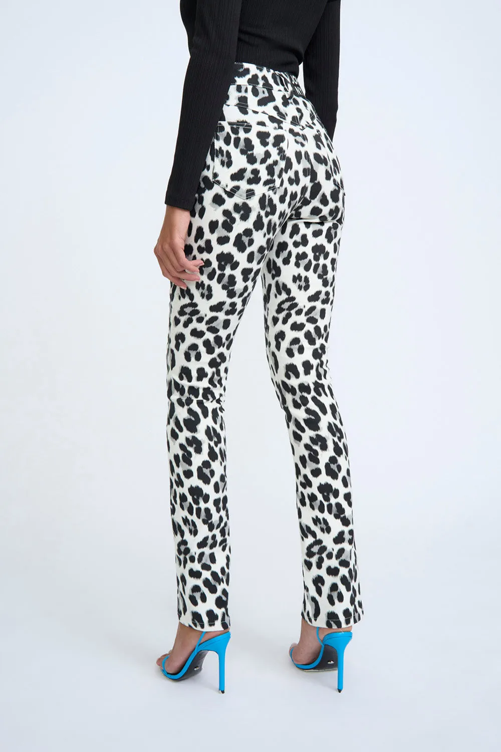 Lana Leopard Split Jean | Final Sale - Leopard