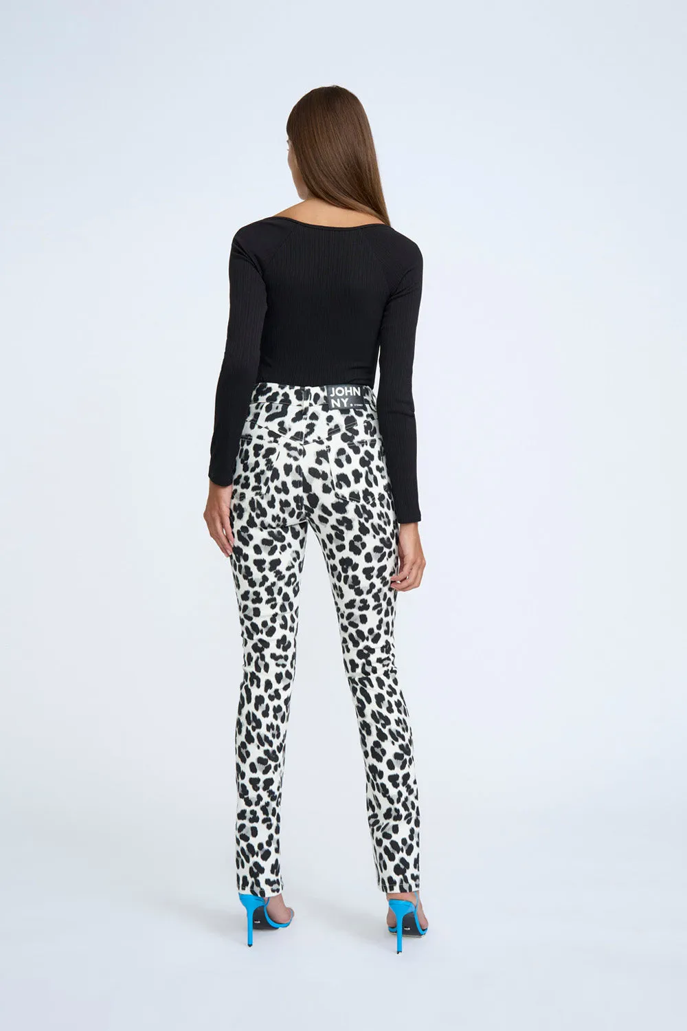 Lana Leopard Split Jean | Final Sale - Leopard