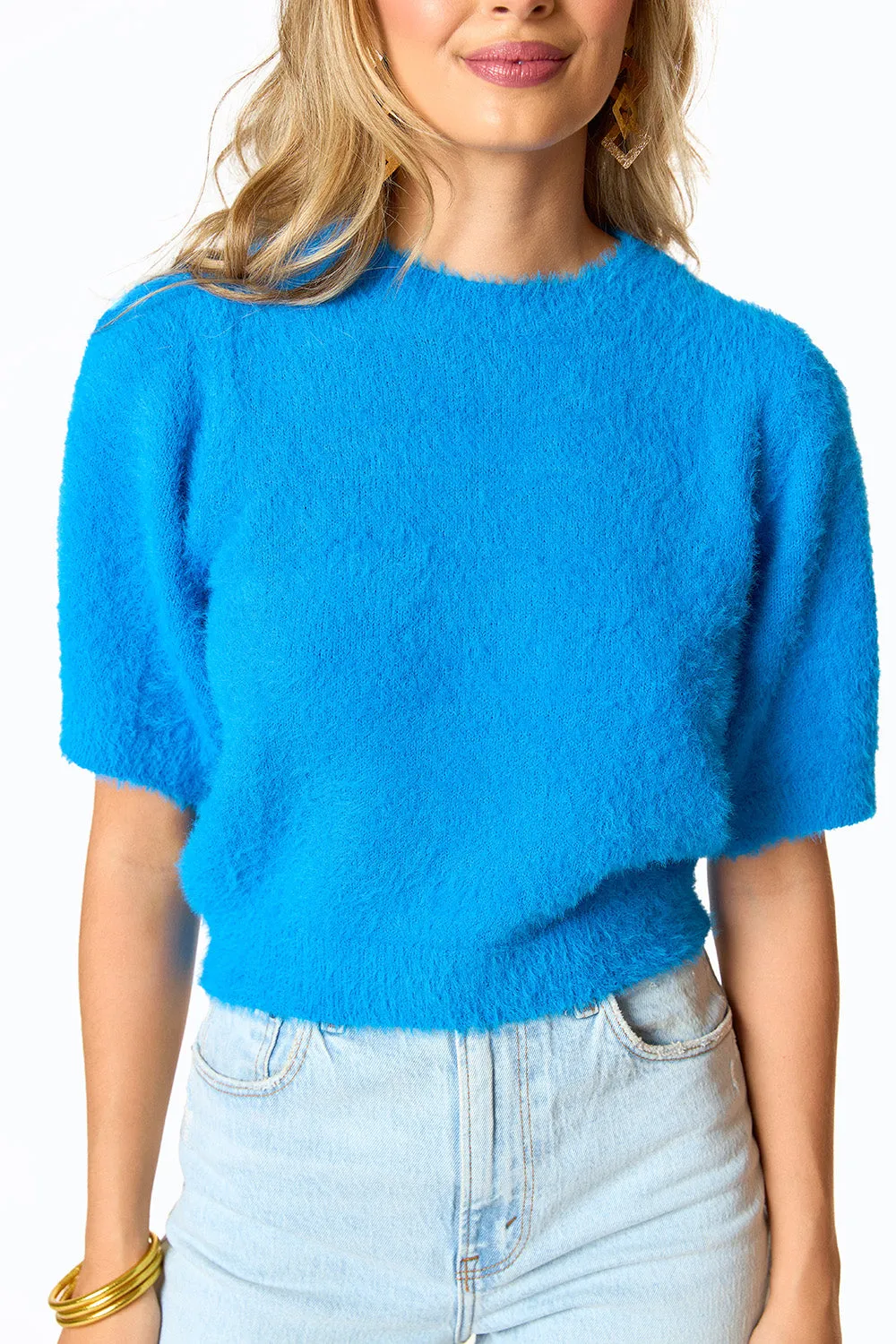 Macy Crop Sweater - Cobalt