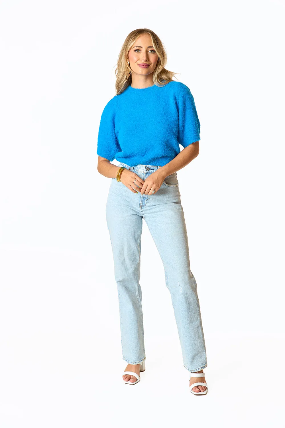 Macy Crop Sweater - Cobalt