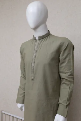 Men Premium Khaddar Shalwar Kameez Olive