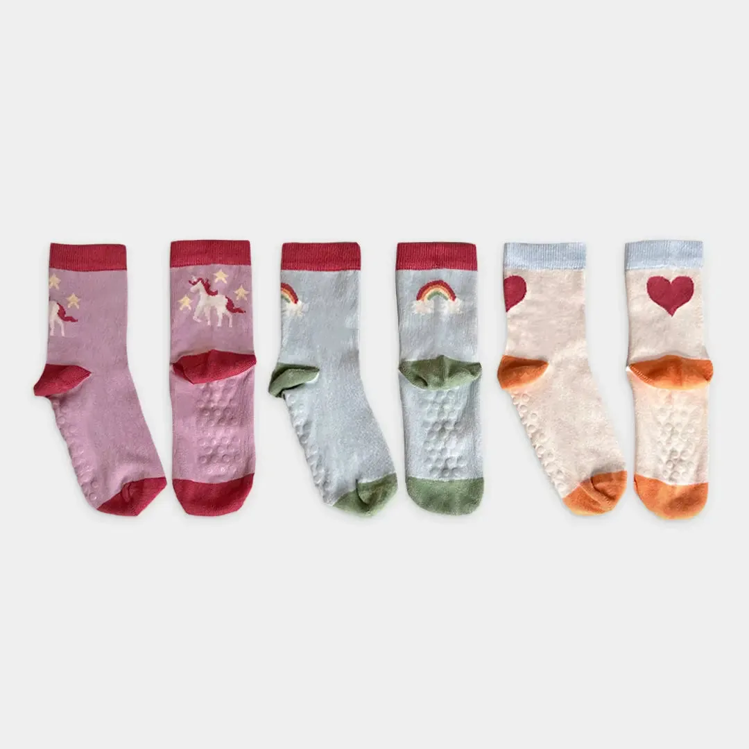 Mixed Patterns Kids Socks (3-pack) - 98% Organic Cotton