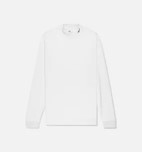 Mock Neck Mens Long Sleeve Shirt - White