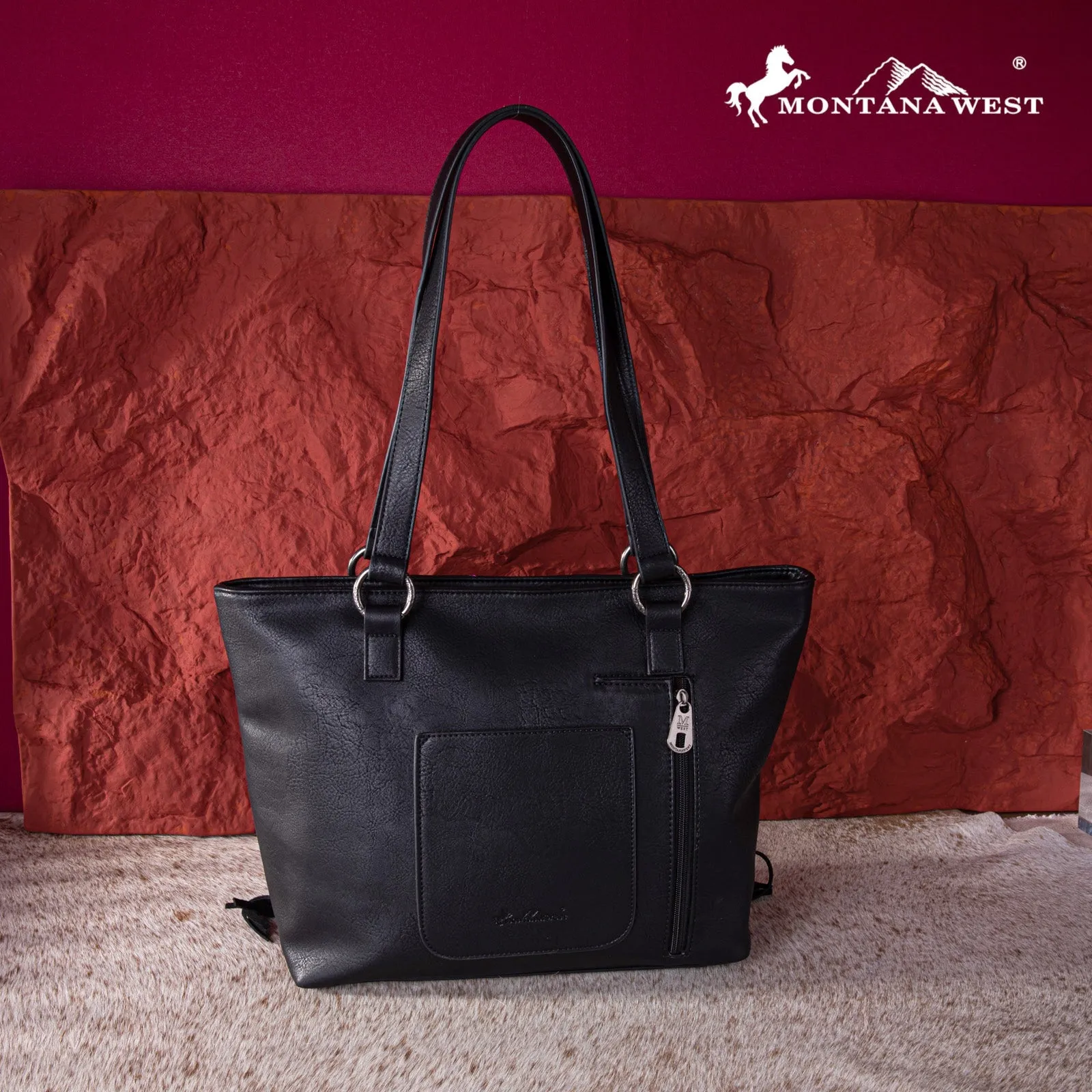 Montana West Embroidered Feather Concealed Carry Tote