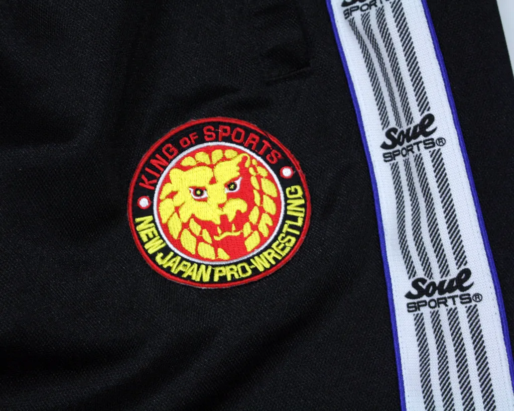 NJPW BLACK TRACK PANTS MED