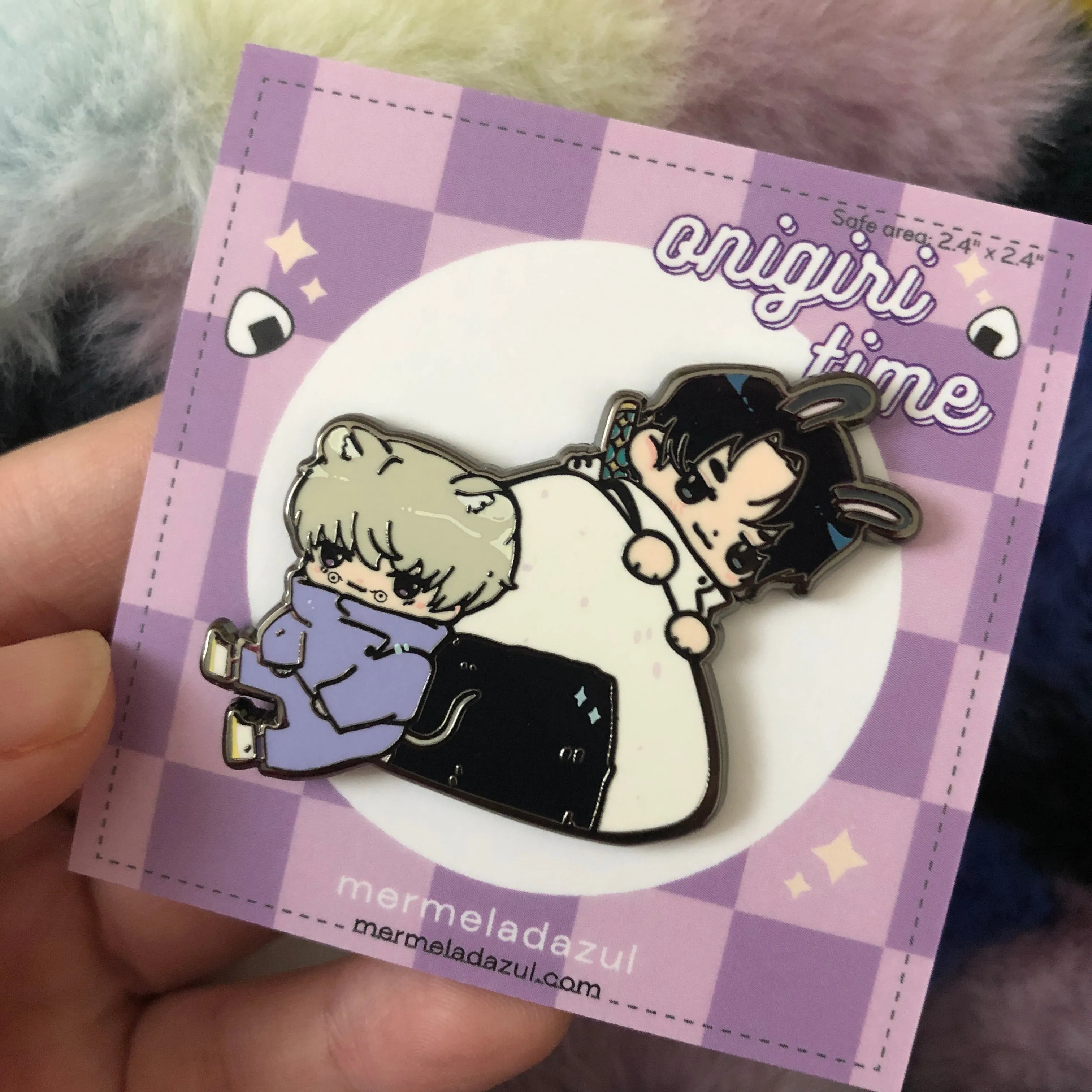 Onigiri time enamel pin