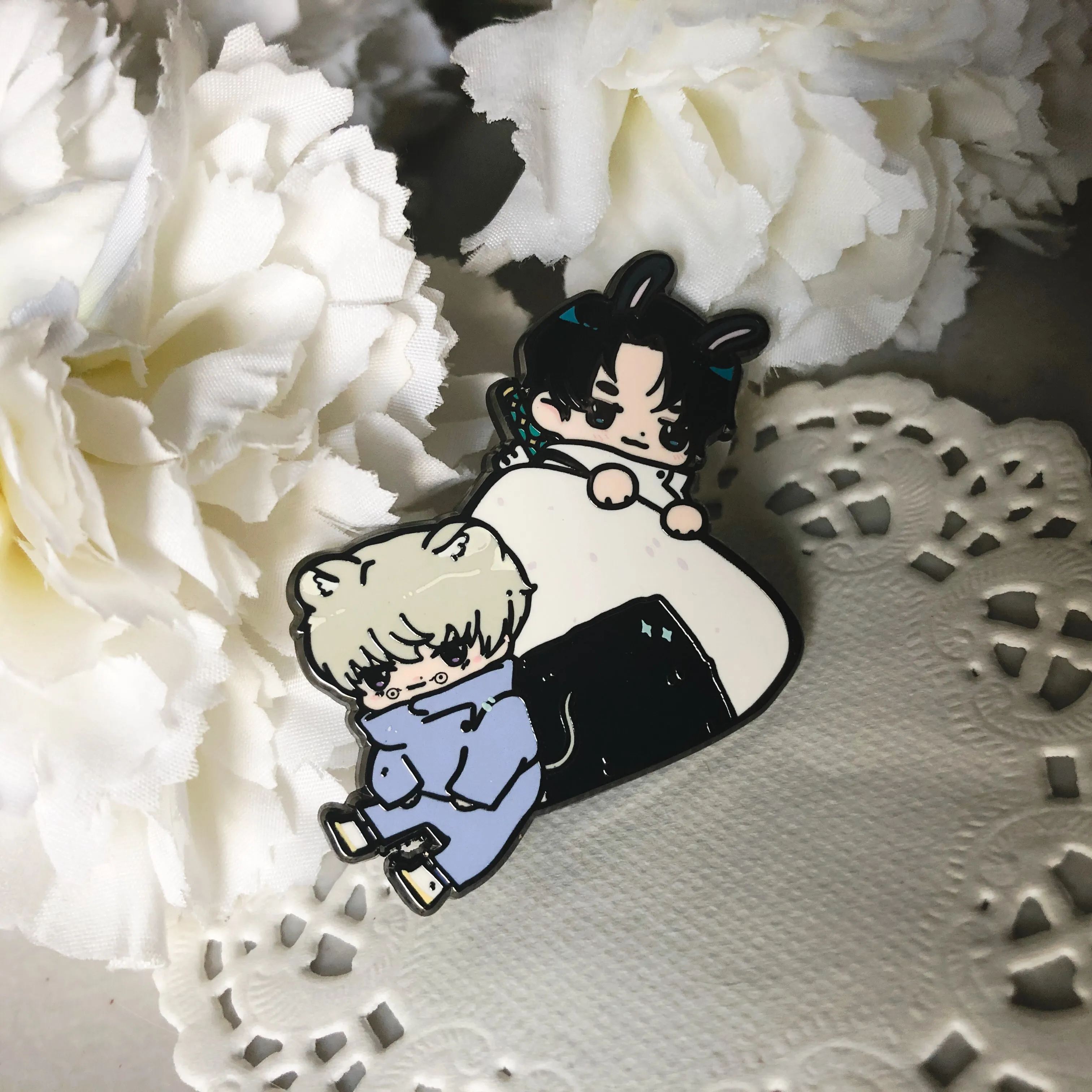 Onigiri time enamel pin