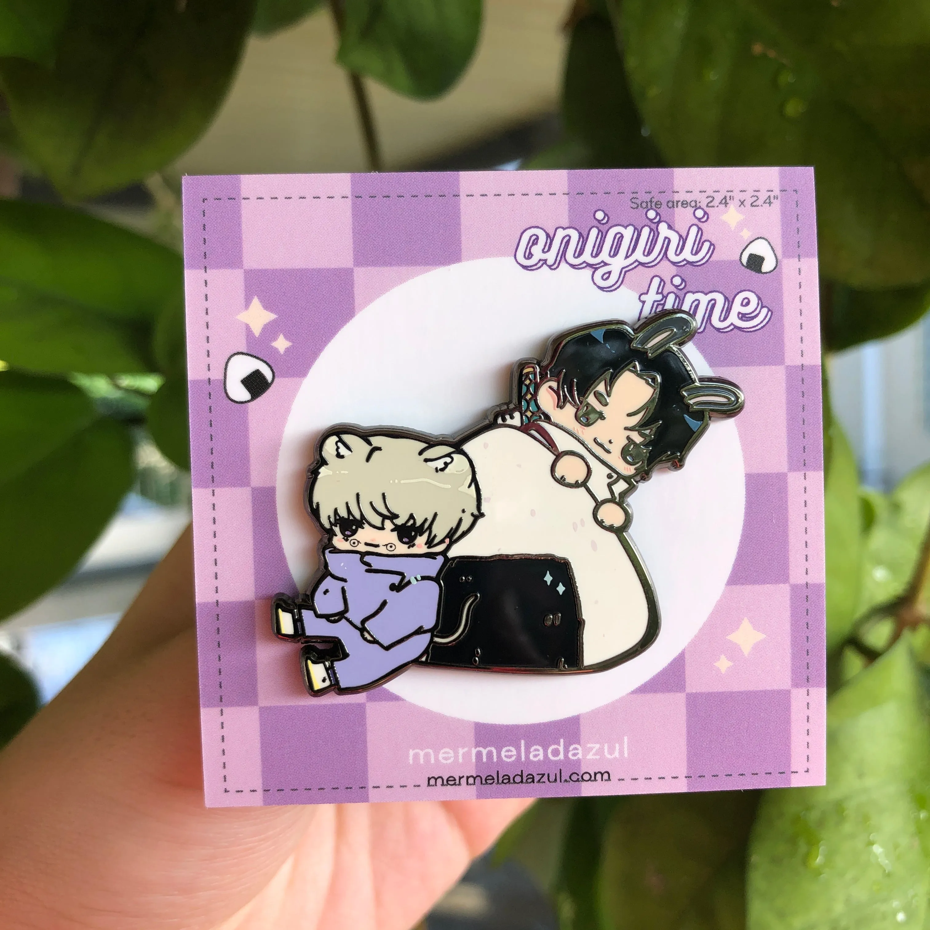 Onigiri time enamel pin