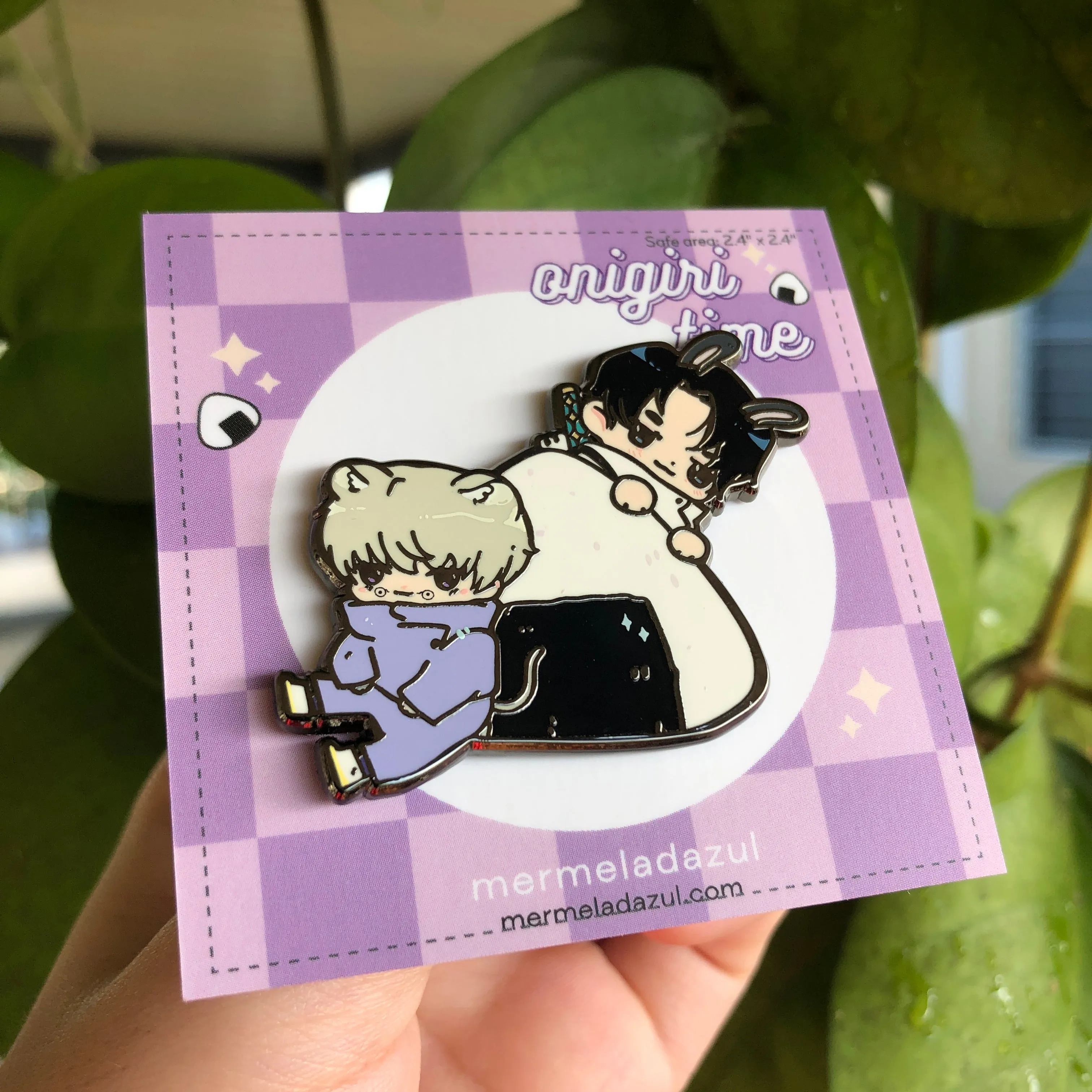 Onigiri time enamel pin