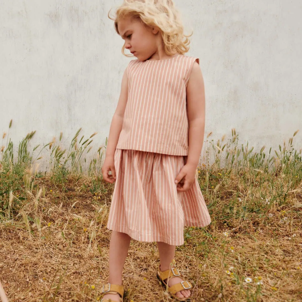 Padua Skirt - Tuscany Rose/Creme Stripe