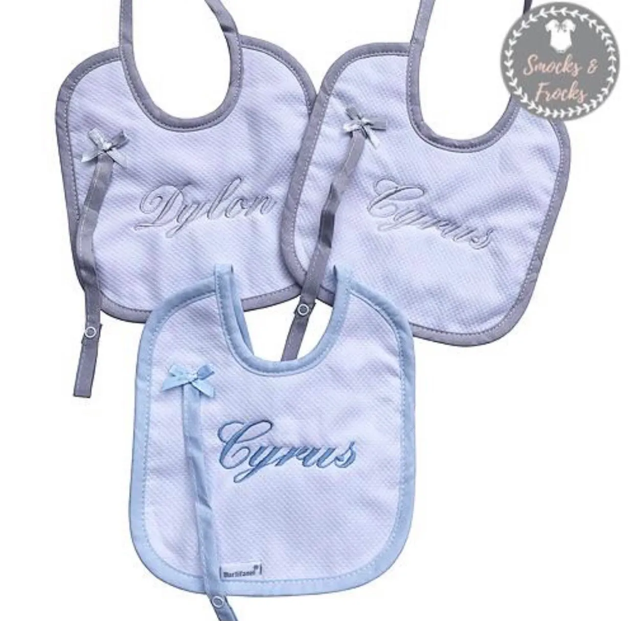 Personalised bib with tag for dummy’s - BAB12