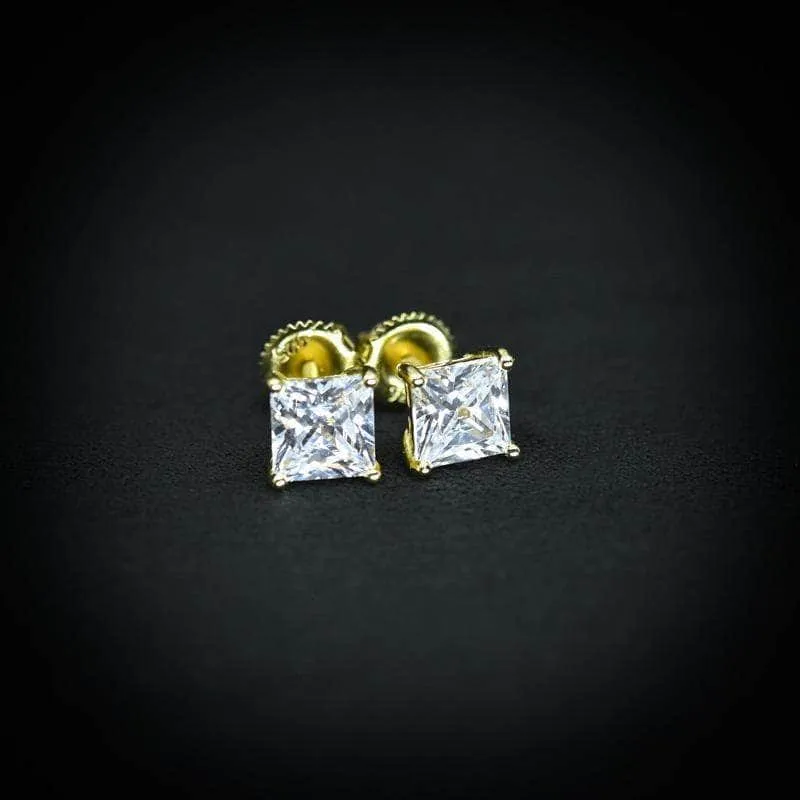 Princess-Cut Diamond Stud Earrings