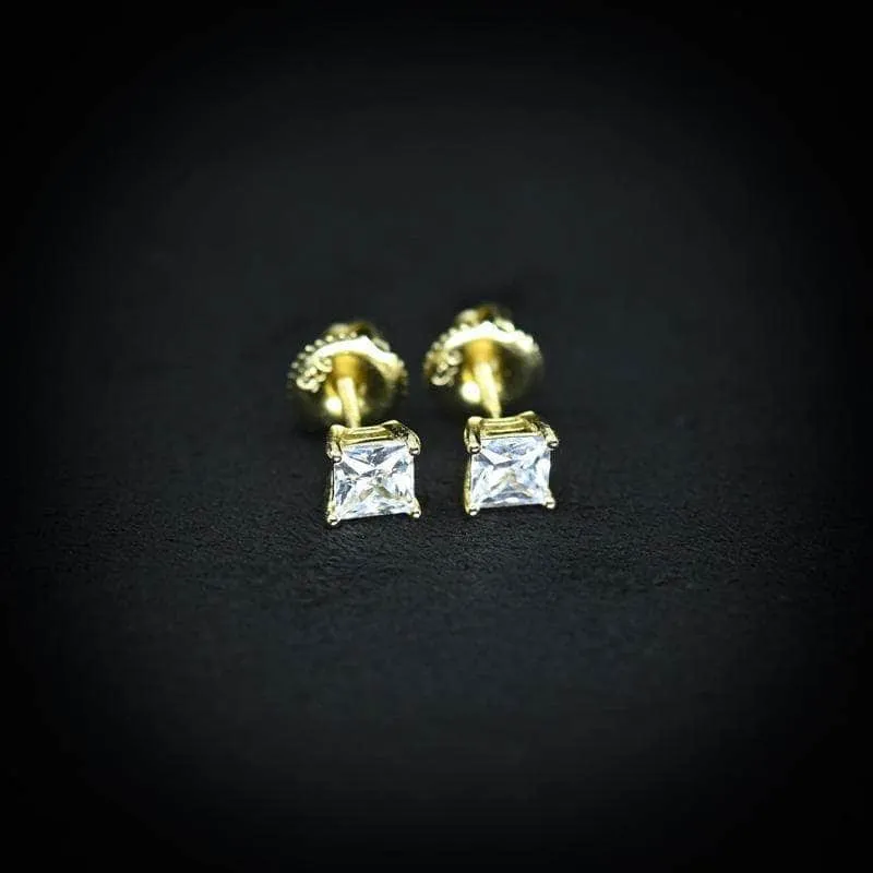 Princess-Cut Diamond Stud Earrings