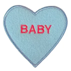 "Baby" Blue Candy Heart Patch