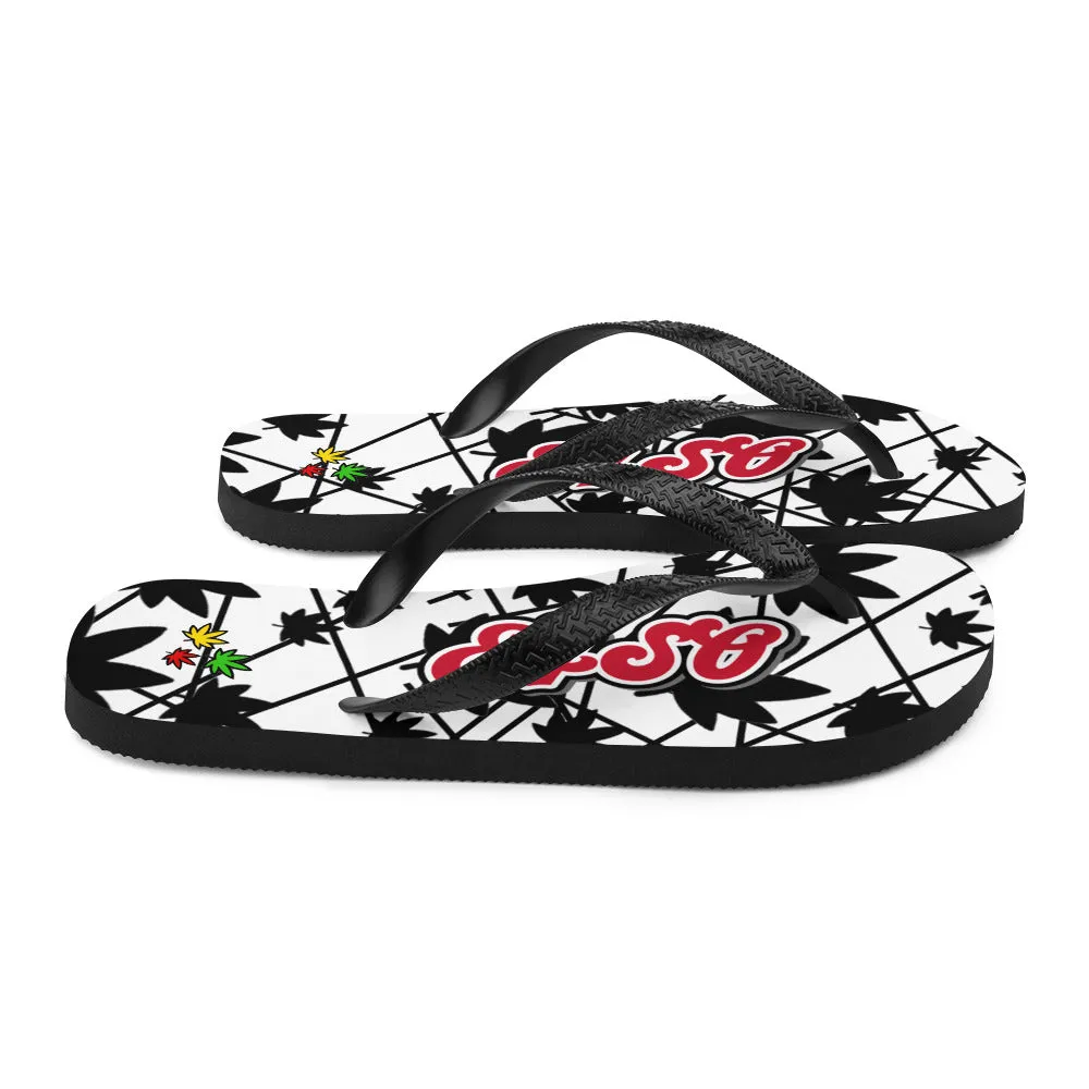 Red Vintage print Flip-Flops