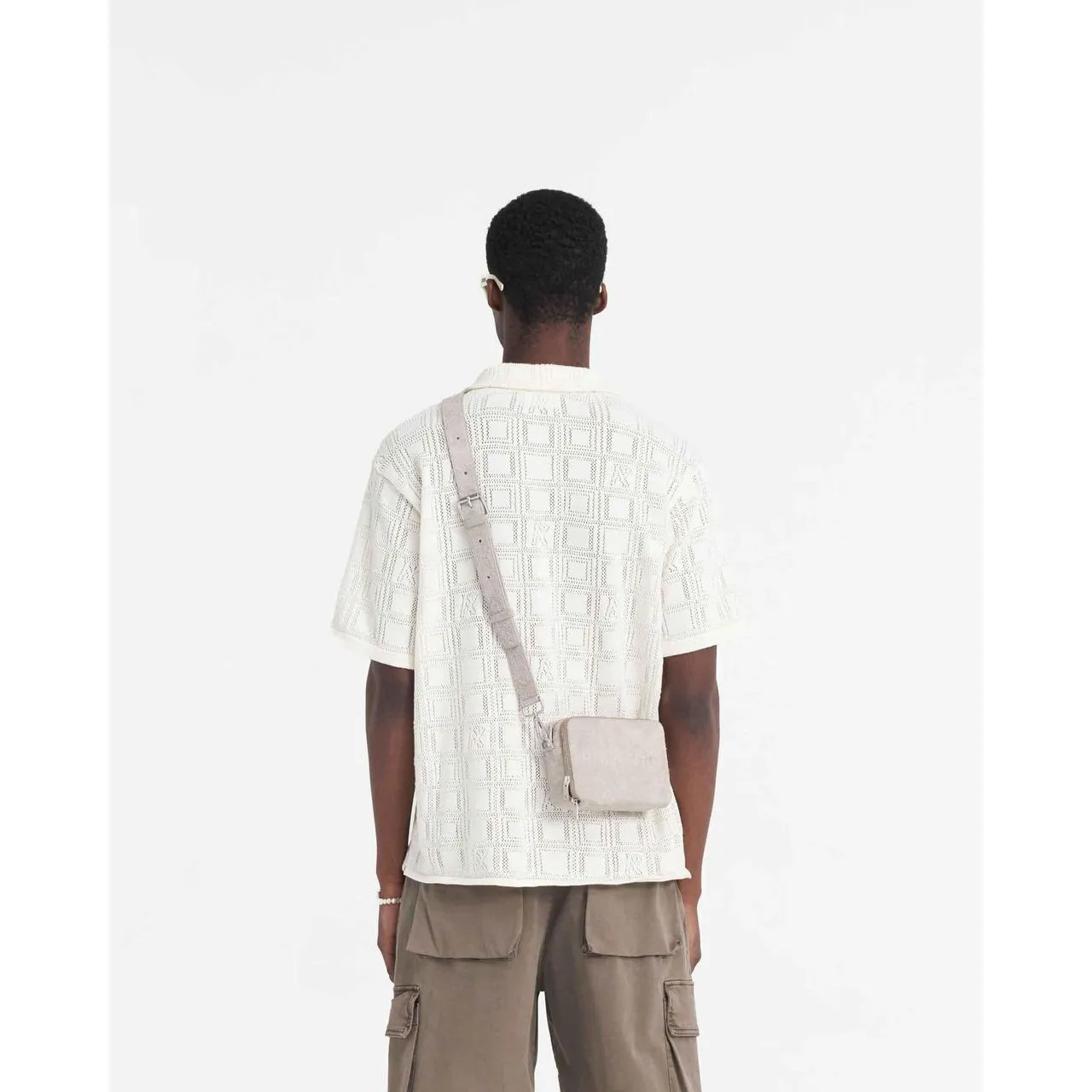 Represent Lace Knit Shirt Chalk