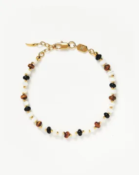 Savi Pearl & Gemstone Beaded Bracelet | 18ct Gold Plated/Multi