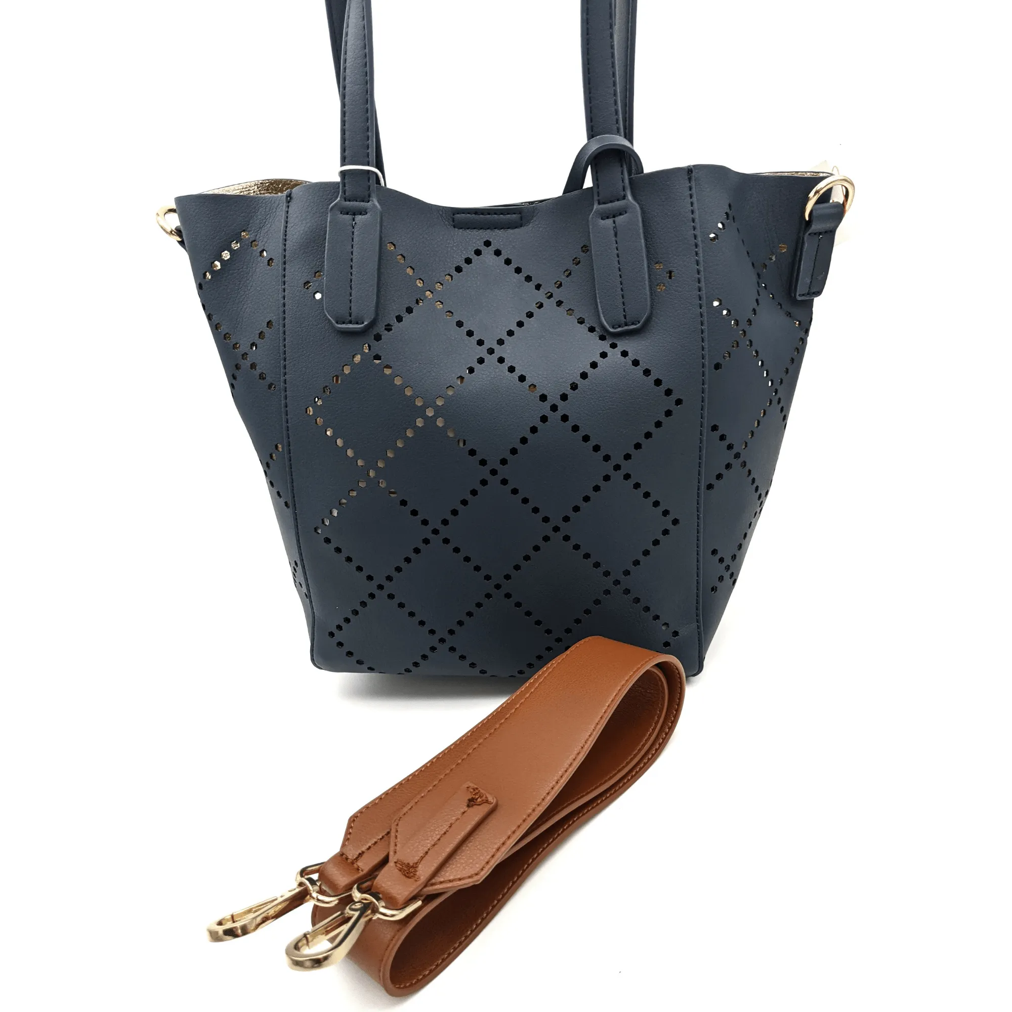 SHIRALEAH Alaia Mini Tote - Navy New w/Tags