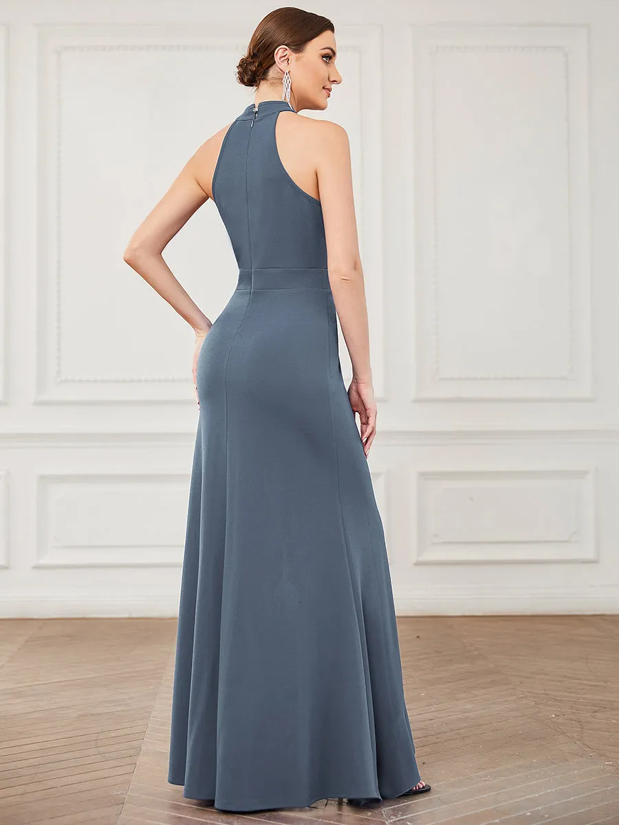 Sleeveless Pencil Wholesale Evening Dresses with Halter Neck