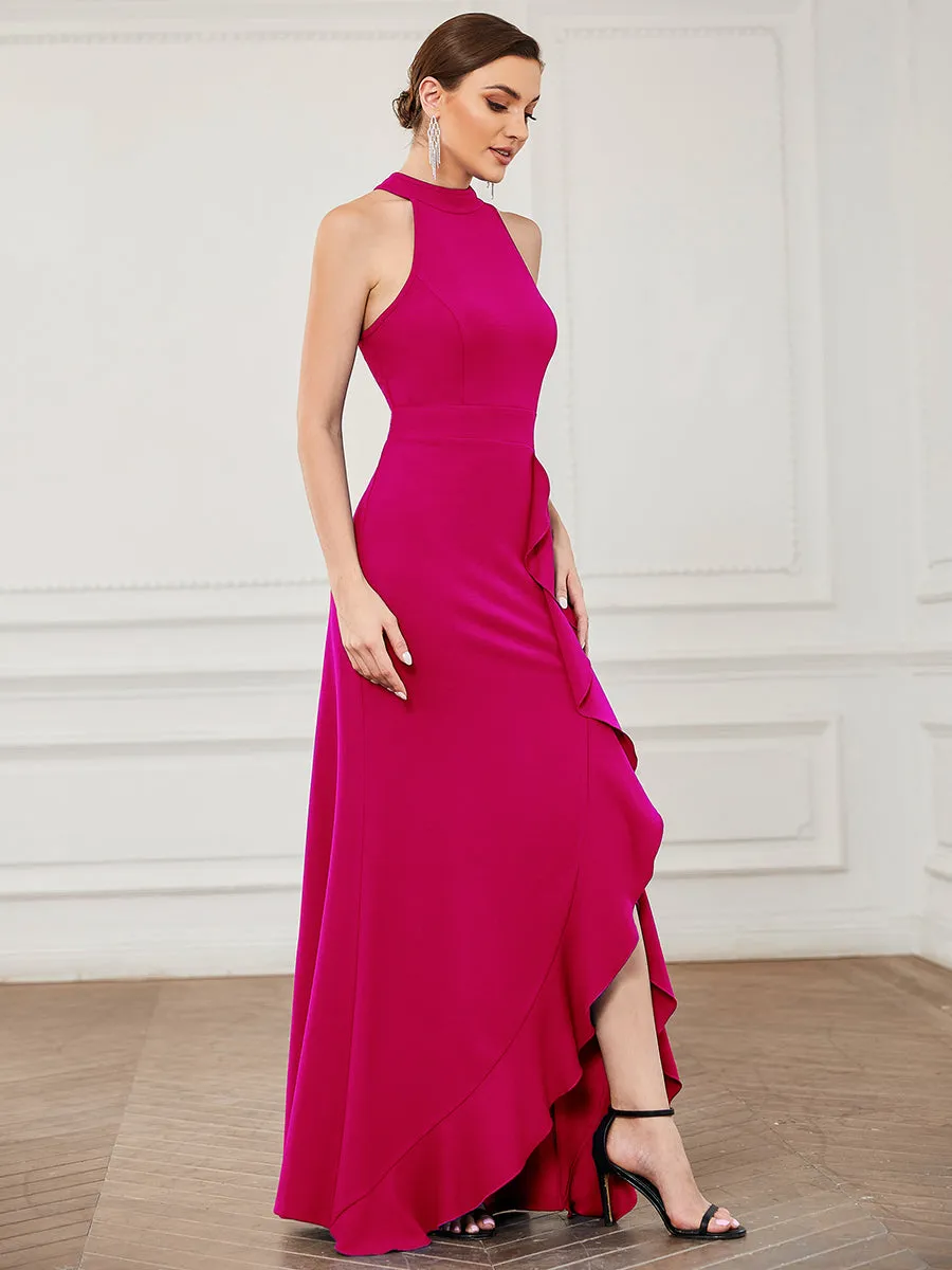 Sleeveless Pencil Wholesale Evening Dresses with Halter Neck