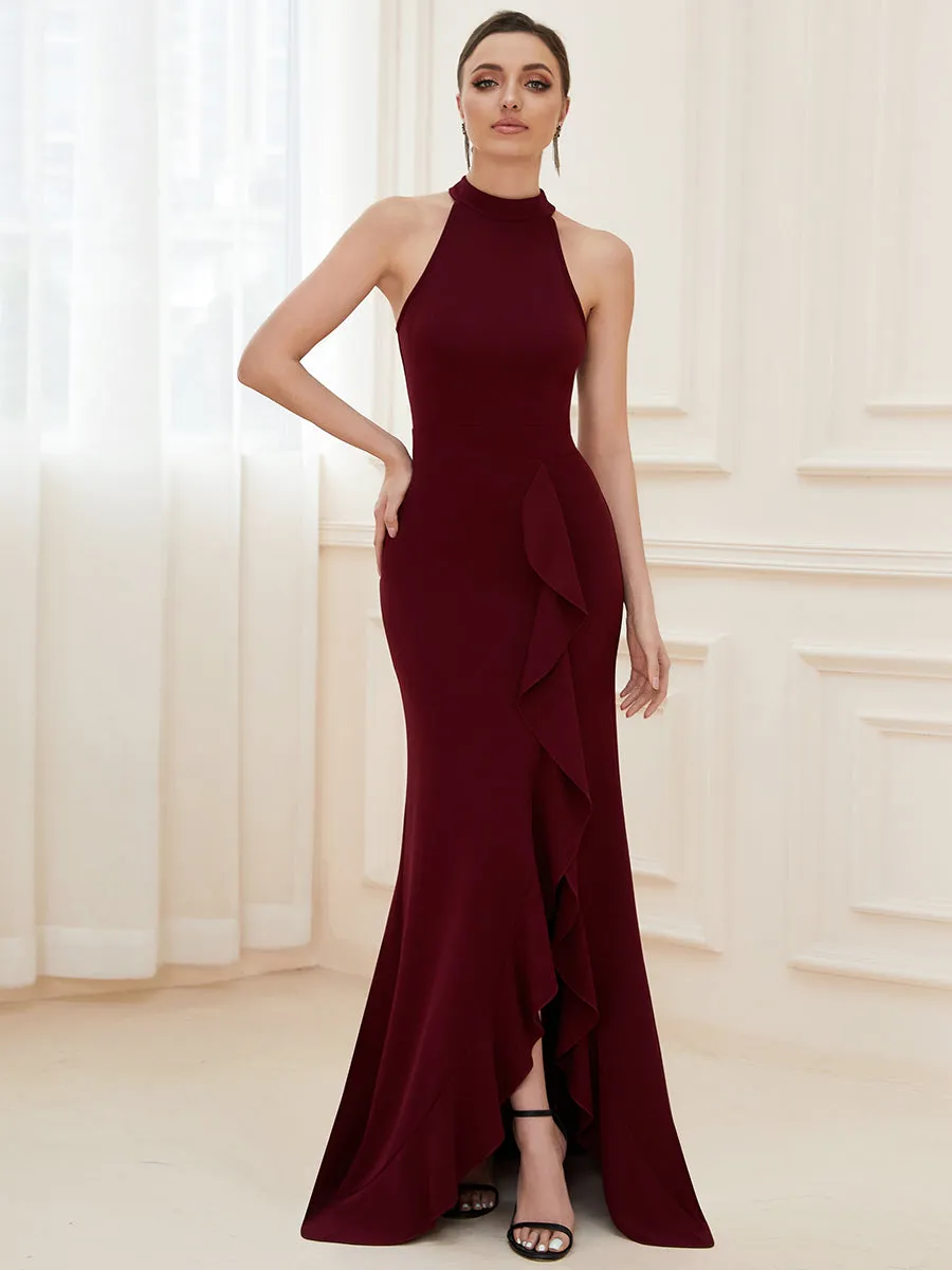 Sleeveless Pencil Wholesale Evening Dresses with Halter Neck