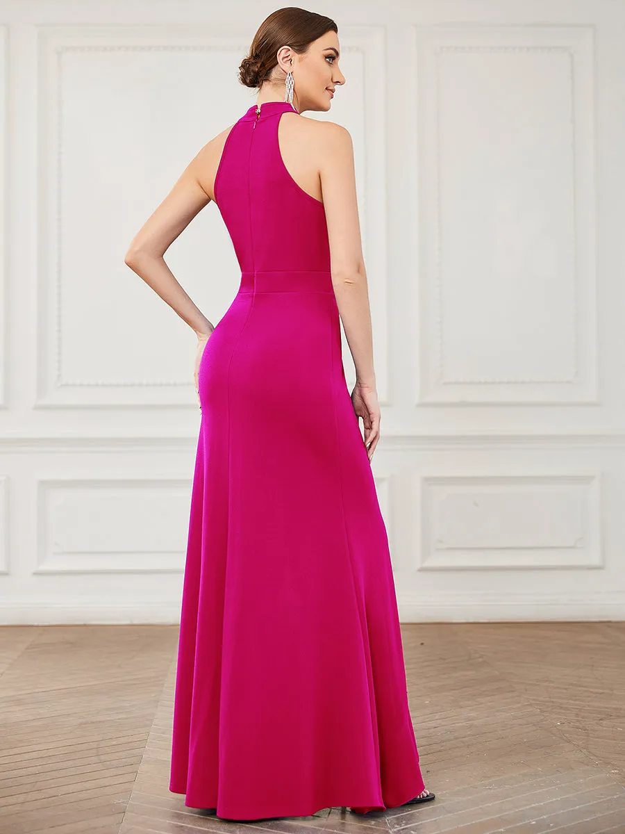 Sleeveless Pencil Wholesale Evening Dresses with Halter Neck