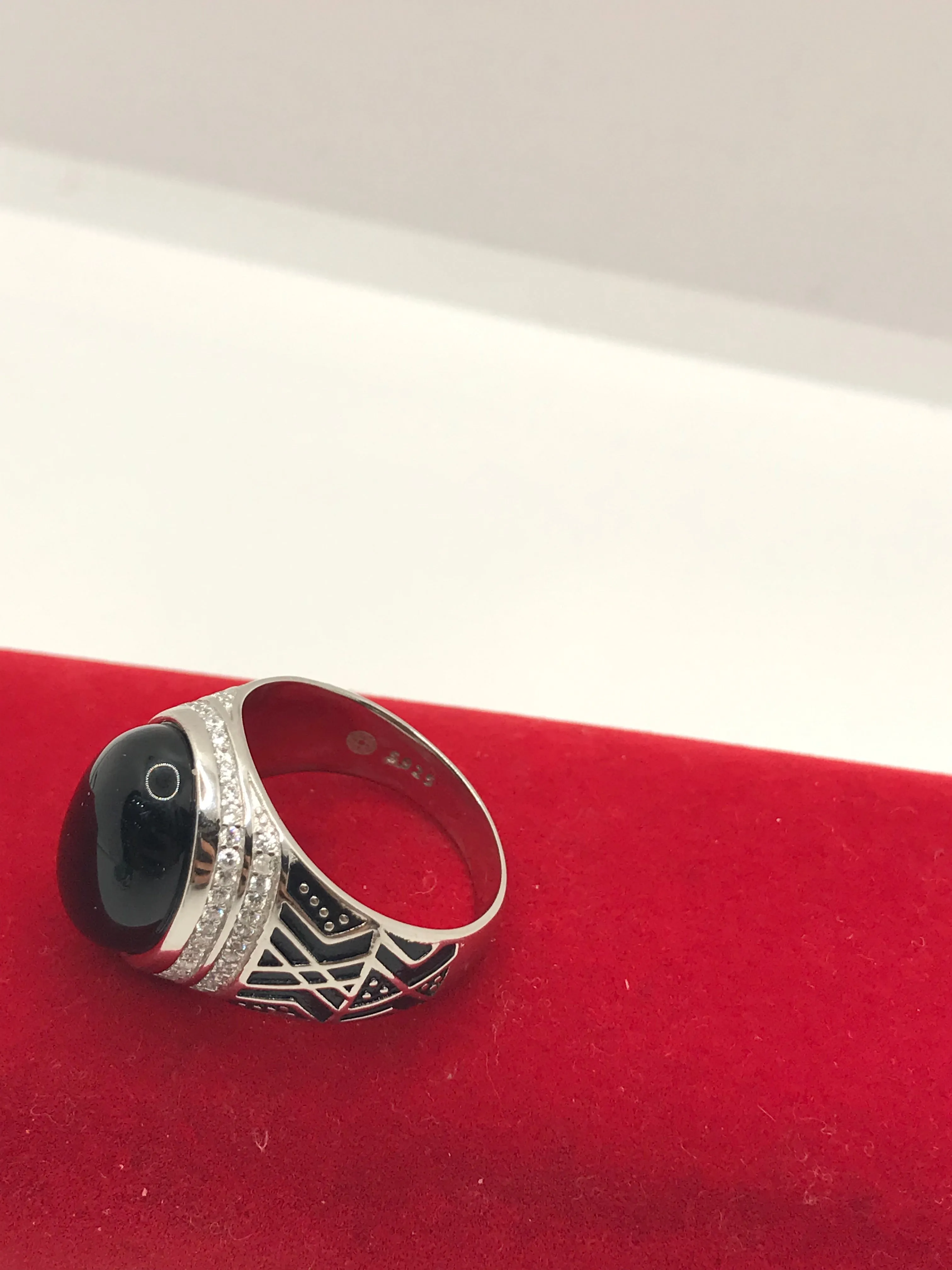 Sterling silver onyx ring