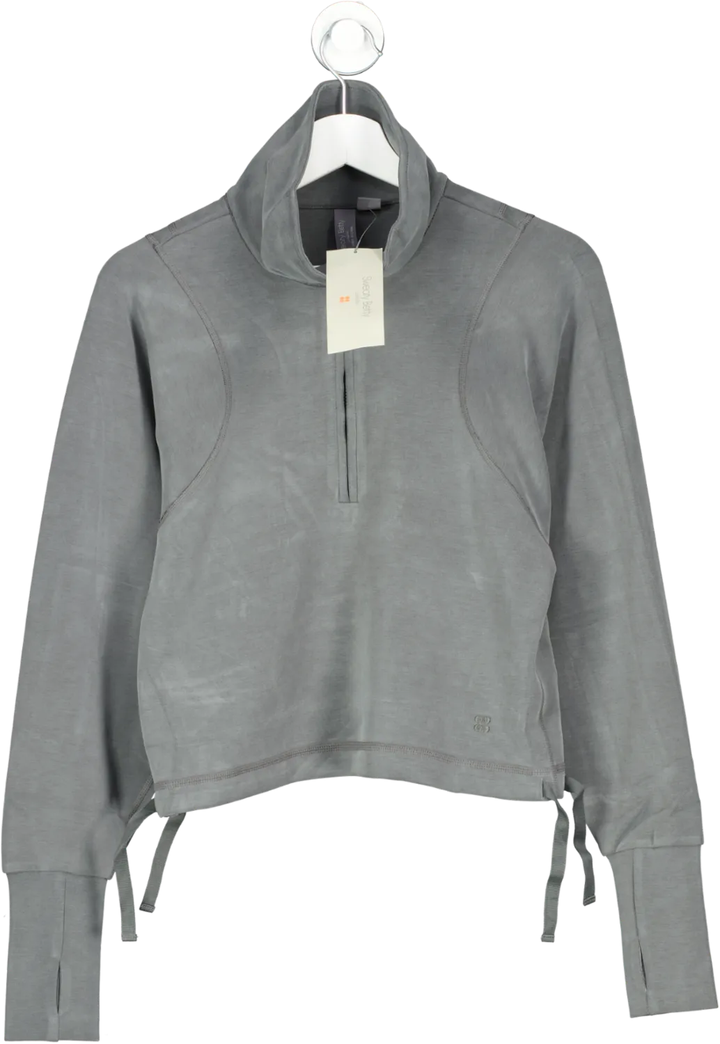 Sweaty Betty Charcoal Grey Half Zip Sweatshirt Bnwt UK XXS