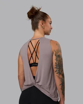 Swivel Open Back Tank - Greyish Purple