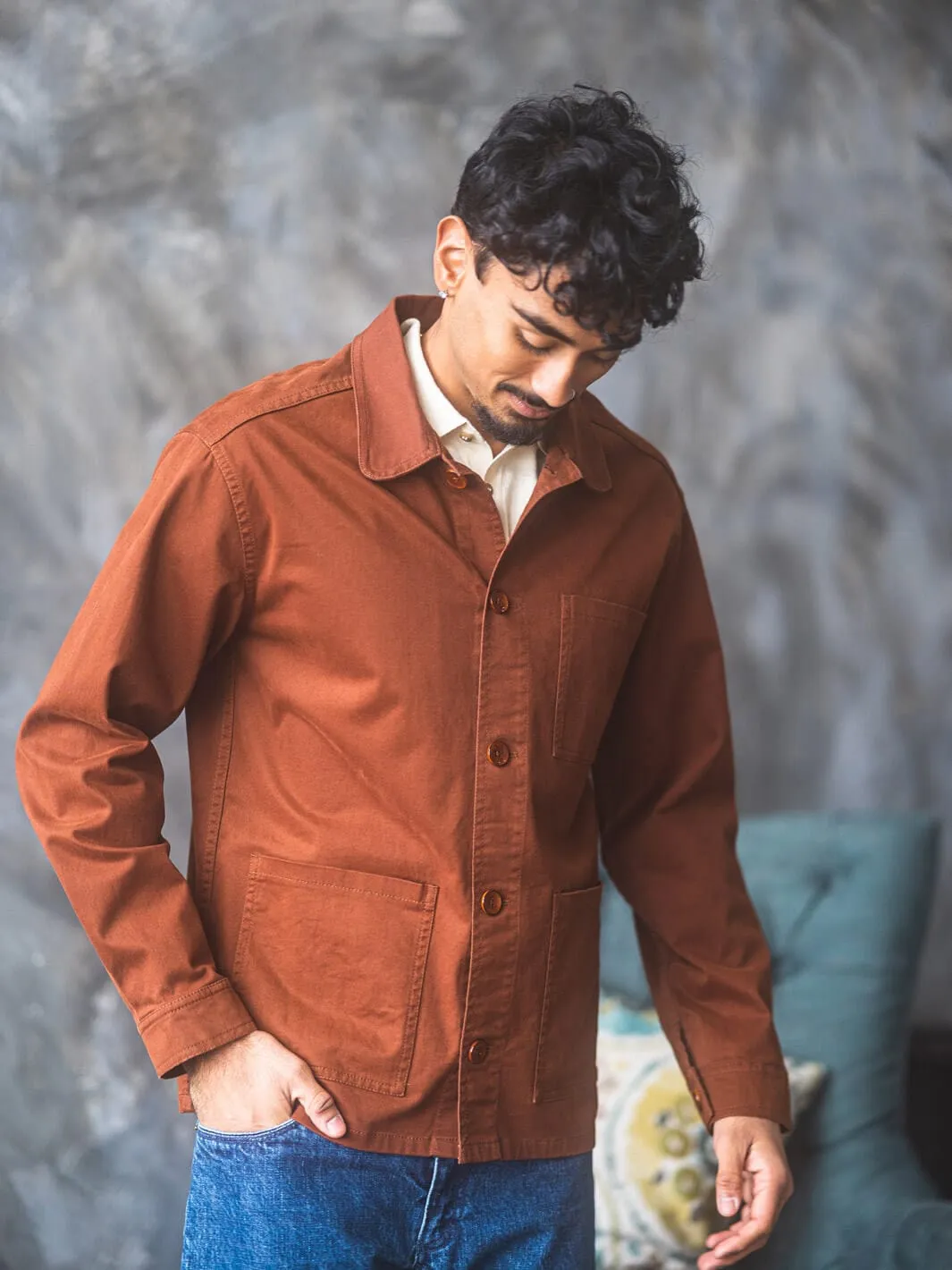 Terracotta Gabardine Overshirt