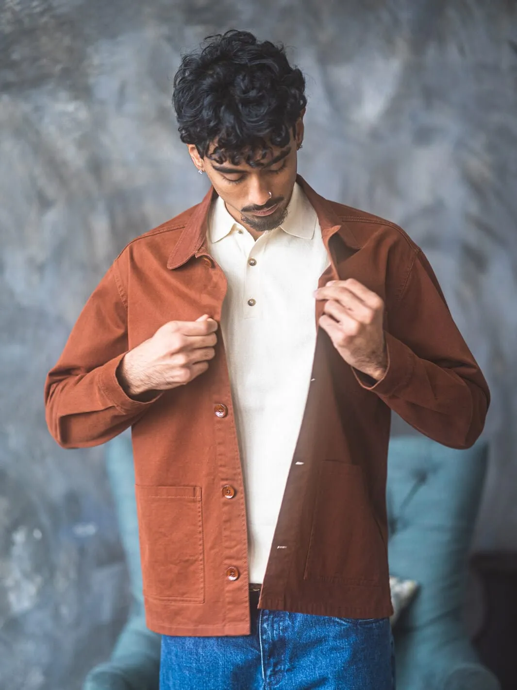 Terracotta Gabardine Overshirt