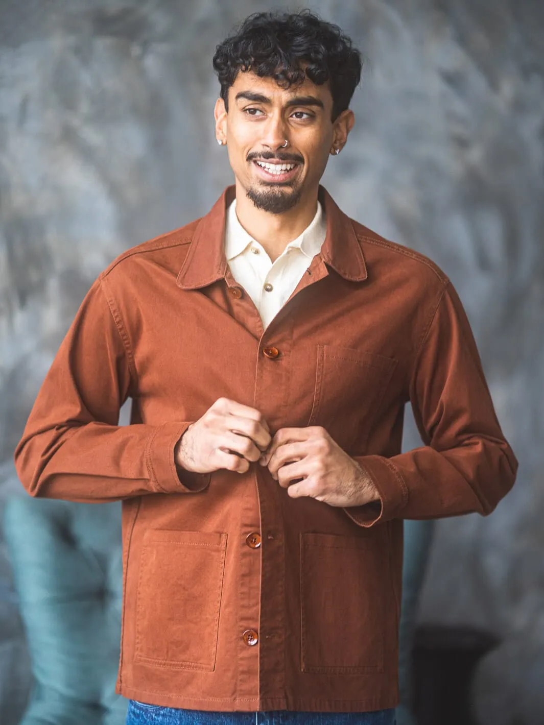 Terracotta Gabardine Overshirt