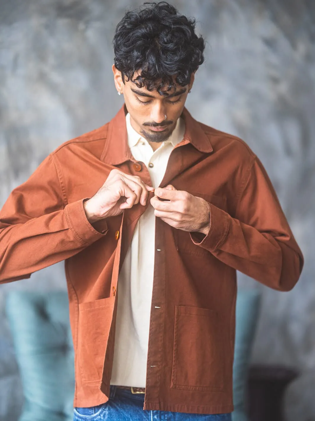 Terracotta Gabardine Overshirt