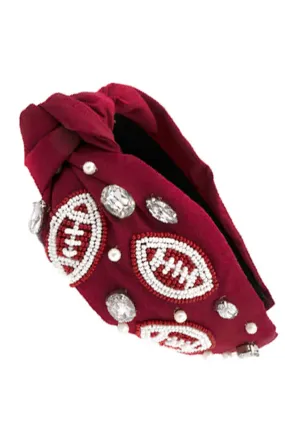 The "Football" Game Day Headband (Garnet)