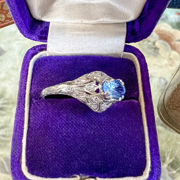 Vintage Filigree Sapphire Ring, 1.20ct.