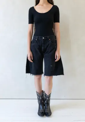 Vintage Lasso Jean Short in Black