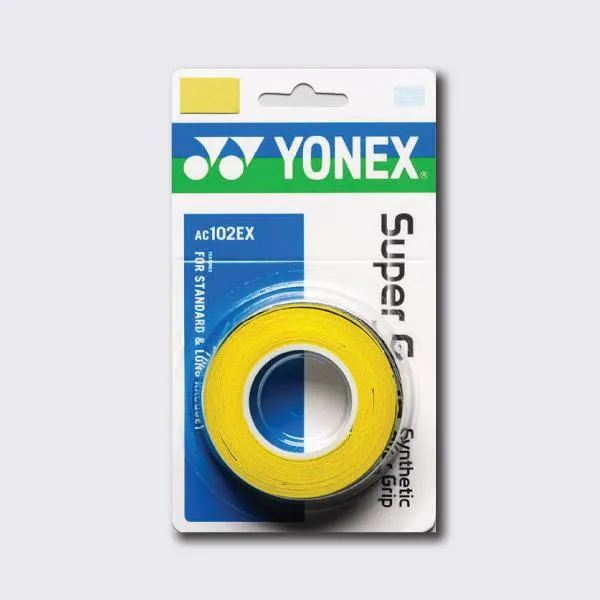 Yonex AC102 Super Grap Badminton & Tennis Overgrip (3-Pk)